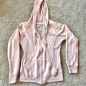 Guess- Women’s Pink Y2K Zip Sweater (M)